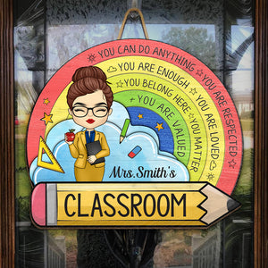 Vous êtes apprécié - Panneau en bois personnalisé pour enseignant - Cadeau de pendaison de crémaillère pour enseignant, retour à l'école