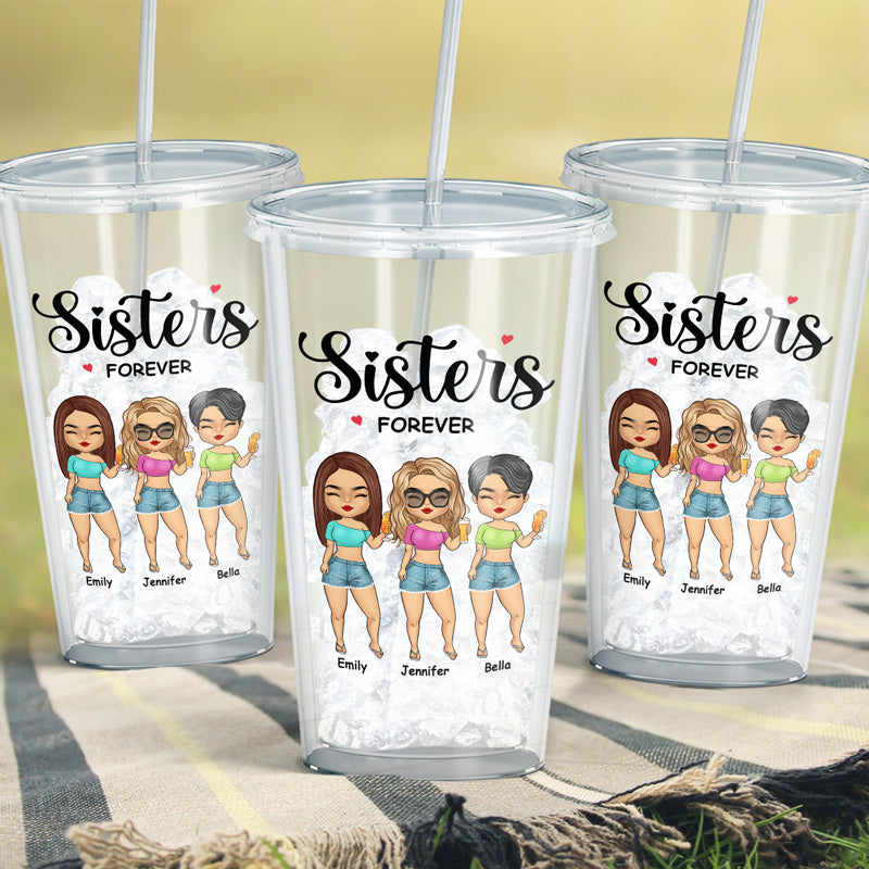 Friends Till the End - Bestie Personalized Custom Clear Acrylic Tumbler - Gift For Best Friends, BFF, Sisters