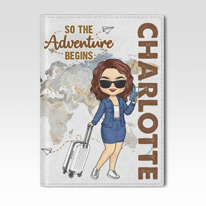 L'aventure est la meilleure façon d'apprendre - Étui de passeport personnalisé pour voyage, porte-passeport - Cadeau de vacances, cadeau pour les amateurs de voyages d'aventure