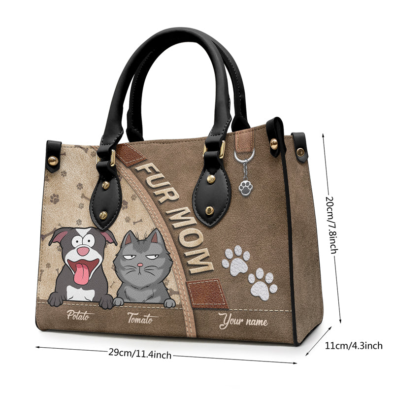 Les chiens les plus mignons du monde - Sac à main en cuir personnalisé pour chien et chat - Cadeau pour propriétaires et amoureux des animaux
