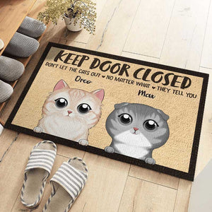 Don't Let My Fur Babies Out - Cat Personalized Custom Decorative Mat - Gift For Pet Owners, Pet Lovers