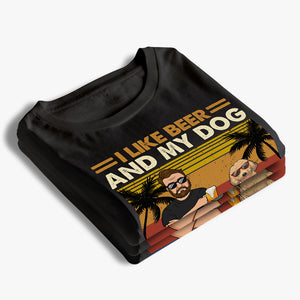 J'aime la bière et mes chiens - T-shirt unisexe personnalisé, sweat à capuche, sweat-shirt - Vacances d'été, cadeau pour les propriétaires d'animaux et les amoureux des animaux