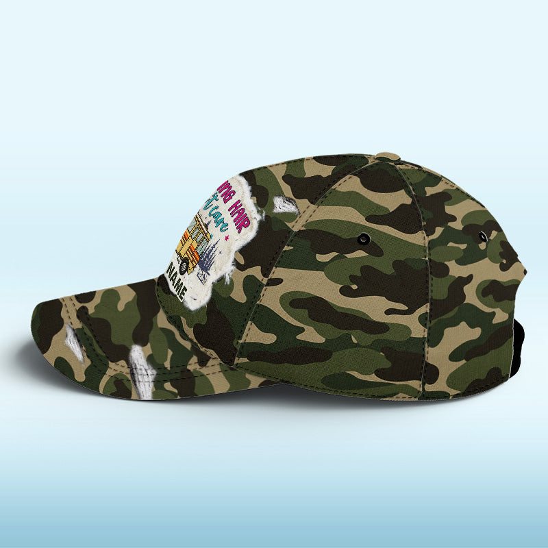Camping Hair Don't Care - Casquette de camping personnalisée, imprimé intégral, classique - Cadeau pour les amateurs de camping