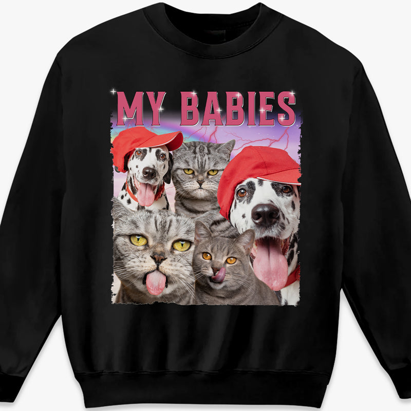 T-shirt, sweat à capuche et sweat-shirt unisexe personnalisé avec photo de bébés en fourrure pour chiens et chats - Cadeau pour propriétaires et amoureux des animaux