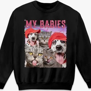 T-shirt, sweat à capuche et sweat-shirt unisexe personnalisé avec photo de bébés en fourrure pour chiens et chats - Cadeau pour propriétaires et amoureux des animaux