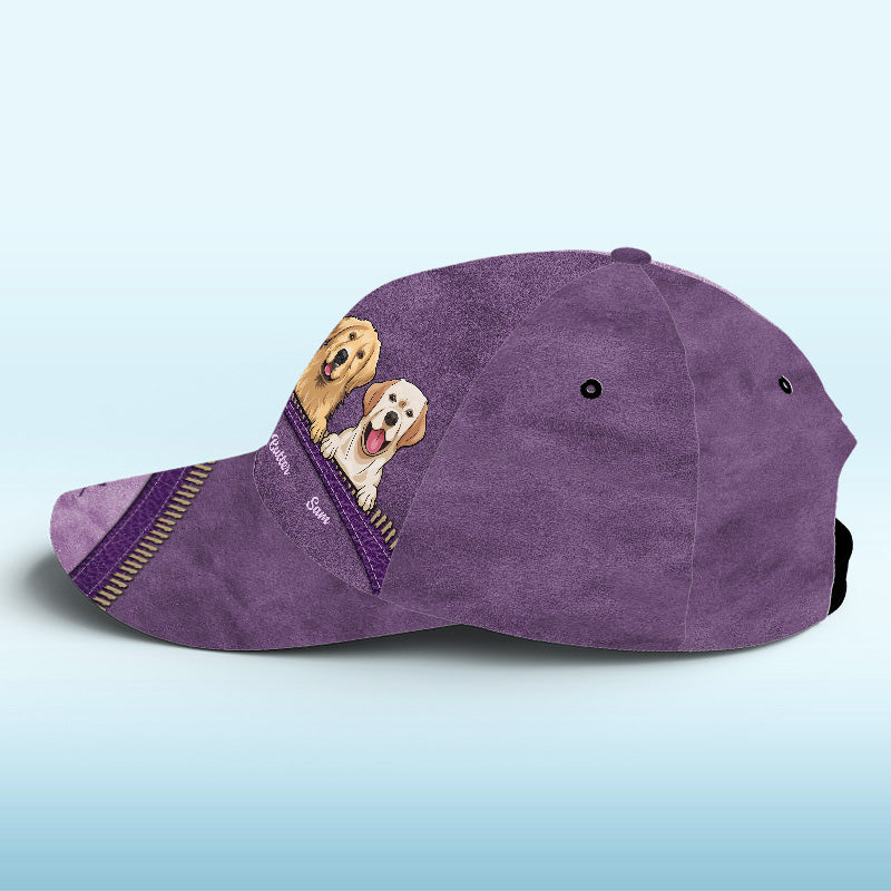 Casquette personnalisée, casquette classique à imprimé intégral – Cadeaux d'anniversaire personnalisés pour les amoureux des chiens et des chats, les papas et les mamans de chiens, les propriétaires de chats – J'aime les chiens plus que les humains