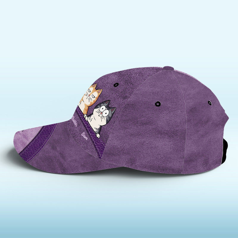 Keep Calm And Love Cats Green - Casquette personnalisée pour chat, imprimé intégral, classique - Nouveauté, cadeau pour propriétaires et amoureux des animaux