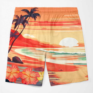 Si tu es perdu, reviens voir mon chéri - Short de plage hawaïen personnalisé et amusant pour couple - Cadeau de vacances d'été, cadeau de fête d'anniversaire pour mari et femme
