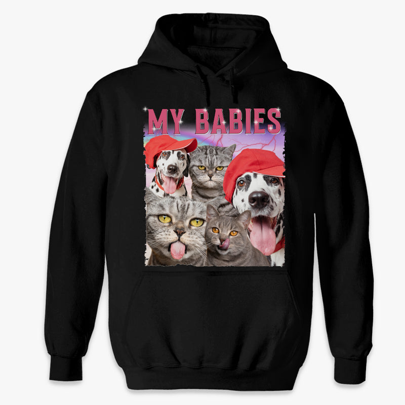 T-shirt, sweat à capuche et sweat-shirt unisexe personnalisé avec photo de bébés en fourrure pour chiens et chats - Cadeau pour propriétaires et amoureux des animaux