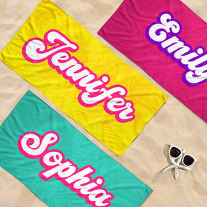 Fête sur la plage toute la journée, tous les jours - Serviette de plage personnalisée pour toute la famille - Cadeau de vacances d'été, cadeau pour les membres de la famille