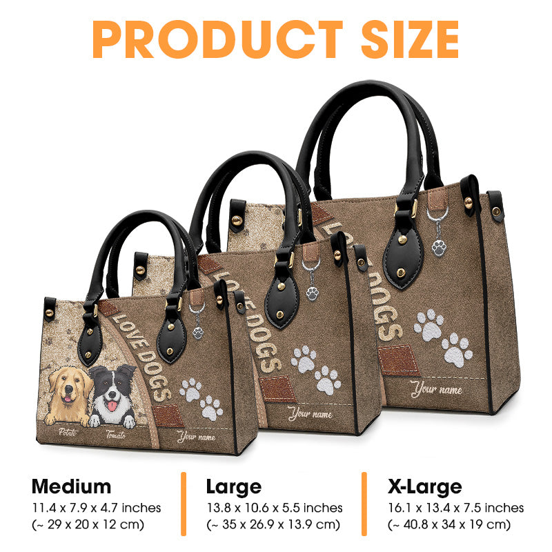 Les chiens nous rendent la vie meilleure ! Sac à main en cuir personnalisé pour chien et chat ! Cadeau pour propriétaires et amoureux des animaux.