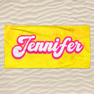 Fête sur la plage toute la journée, tous les jours - Serviette de plage personnalisée pour toute la famille - Cadeau de vacances d'été, cadeau pour les membres de la famille