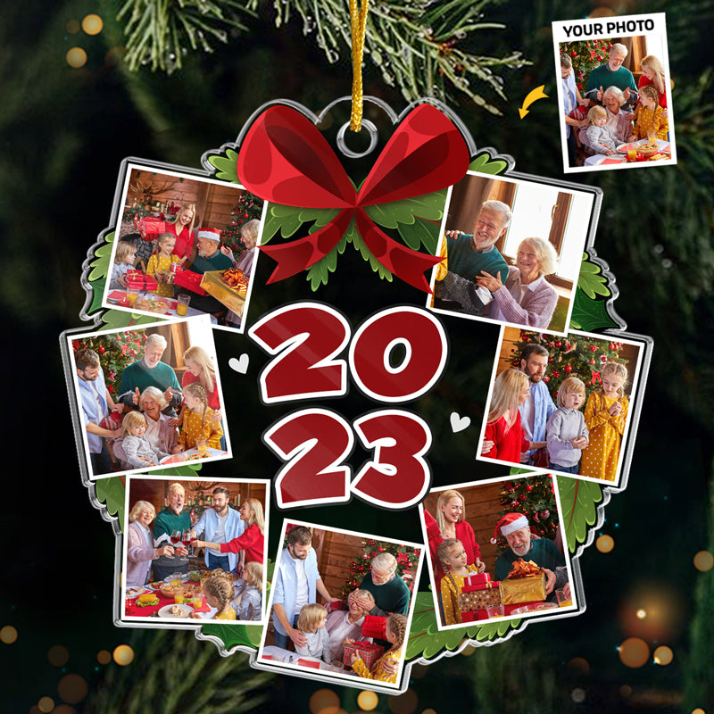 Custom Photo Christmas 2023 - Family Personalized Custom Ornament - Acrylic Custom Shaped - Christmas Gift For Family Members