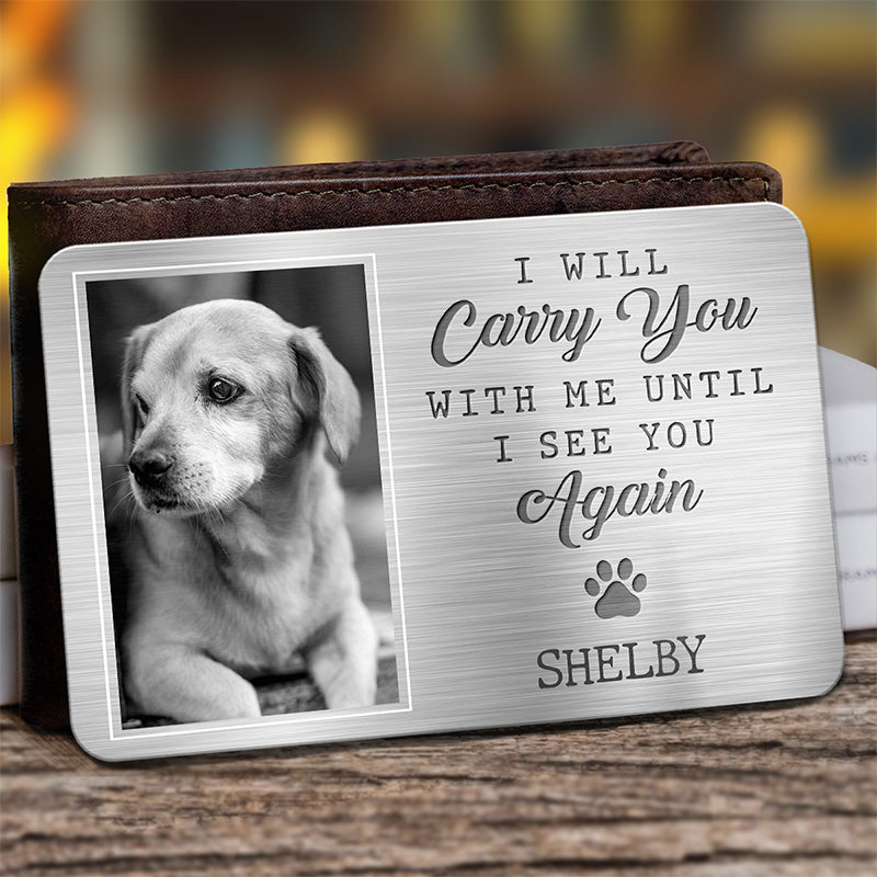 Carte photo personnalisée en aluminium pour portefeuille - Cadeaux de condoléances personnalisés pour animaux de compagnie pour chiens et chats - Ils ont vécu, ils ont aimé, ils ont ronronné