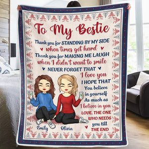 Couverture personnalisée « J'ai besoin de toi jusqu'au bout » – Cadeau pour les meilleures amies, les meilleures amies et les sœurs