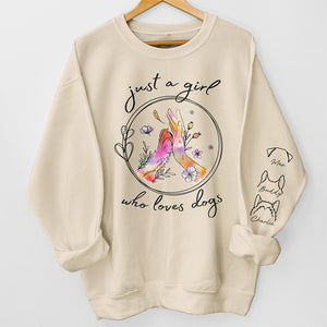 Pawsitive Vibes Only - Sweat-shirt unisexe personnalisé avec motif sur la manche pour chien - Cadeau pour propriétaires et amoureux des animaux
