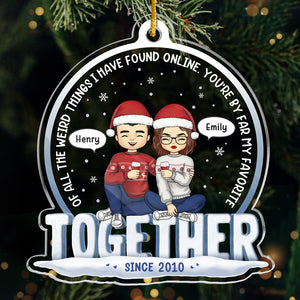 Directement à vous - Ornement personnalisé pour couple - Forme personnalisée en acrylique - Cadeau de Noël pour mari et femme, anniversaire
