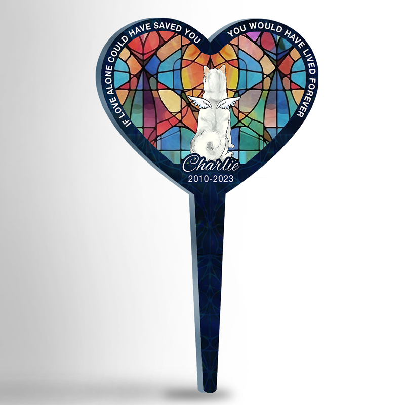 Les meilleurs amis ne sont jamais oubliés - Piquet de jardin personnalisé en acrylique style vitrail - Cadeau de condoléances, cadeau pour propriétaires d'animaux et amoureux des animaux