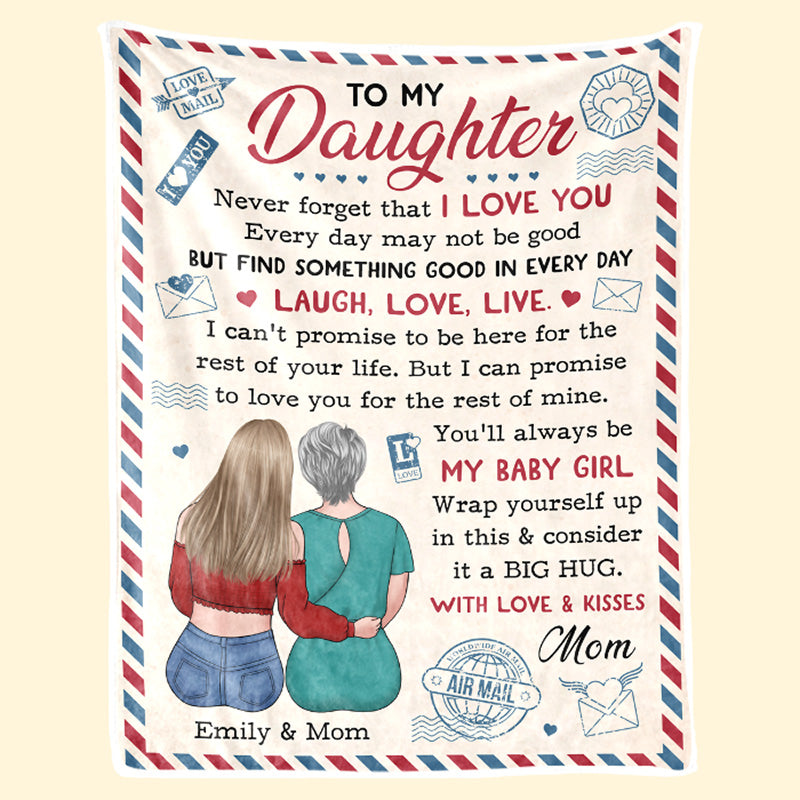 Tu seras toujours ma belle fille - Couverture personnalisée pour la famille - Cadeau d'anniversaire de maman, grand-mère