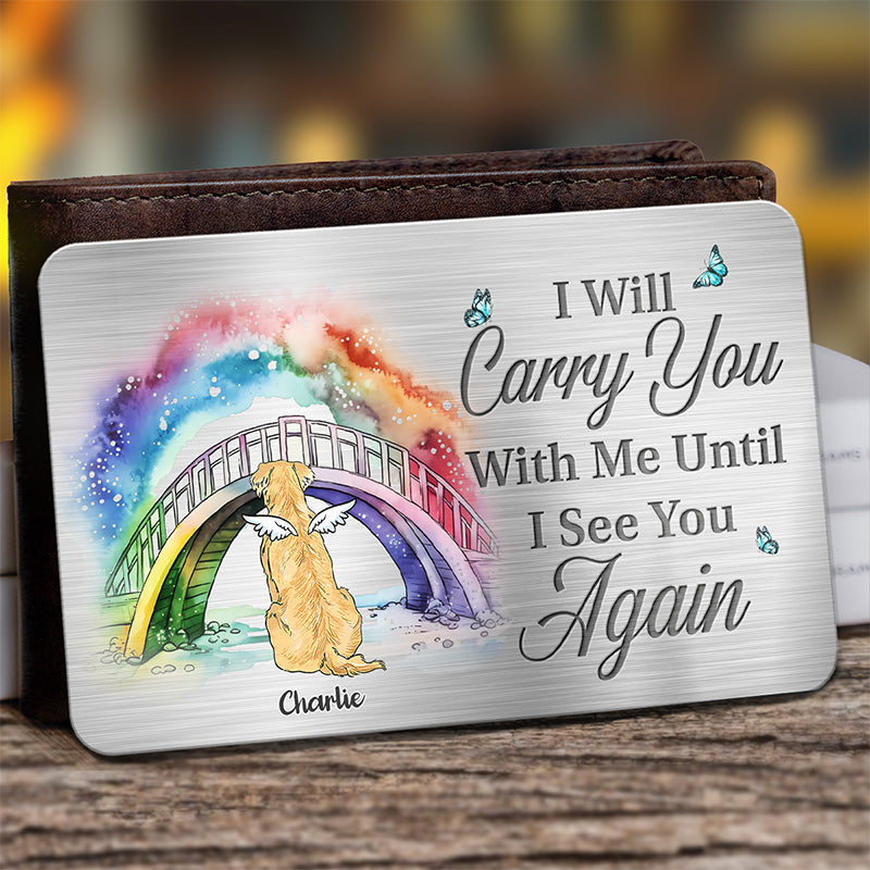 Tu as laissé des empreintes de pattes sur mon cœur - Carte portefeuille personnalisée en aluminium commémorative - Cadeau de condoléances, cadeau pour les propriétaires d'animaux, les amoureux des animaux