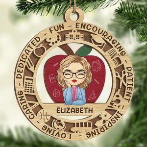 The Influence Of A Good Teacher - Teacher Personalized Custom Ornament - Wood Custom Shaped - Christmas Gift For Teacher