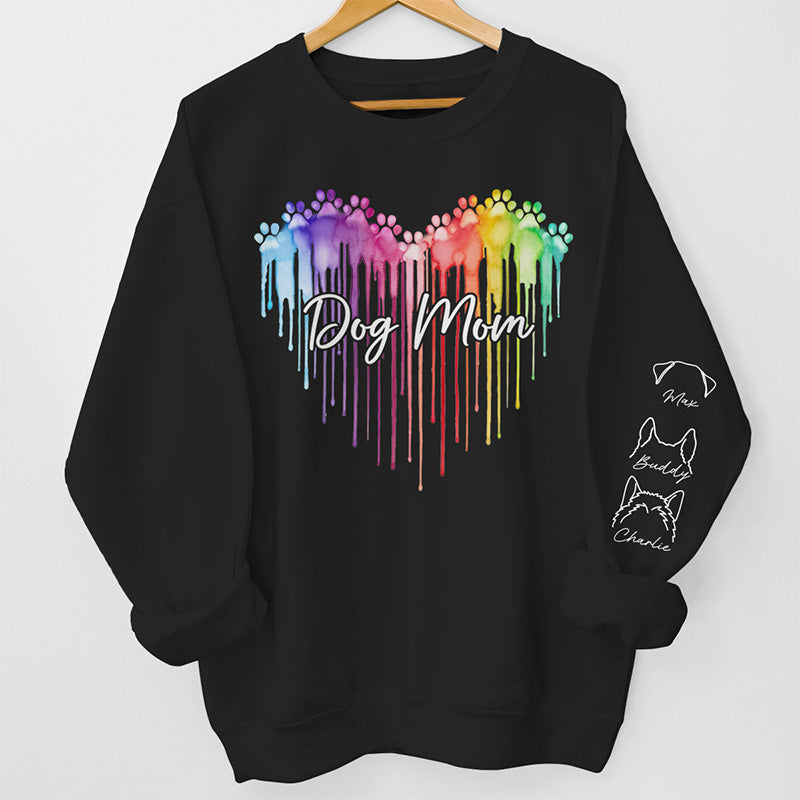 Maman à fourrure, mon titre préféré - Sweat-shirt unisexe personnalisé pour chien et chat avec motif sur la manche - Cadeau pour propriétaires et amoureux des animaux