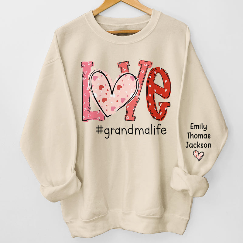 D'abord ma grand-mère, pour toujours mon amie - Sweat-shirt unisexe personnalisé avec motif sur la manche - Cadeau pour grand-mère