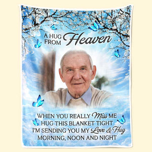 Couverture photo personnalisée « Bisous du ciel » - Cadeau de Noël, souvenir de condoléances pour les proches