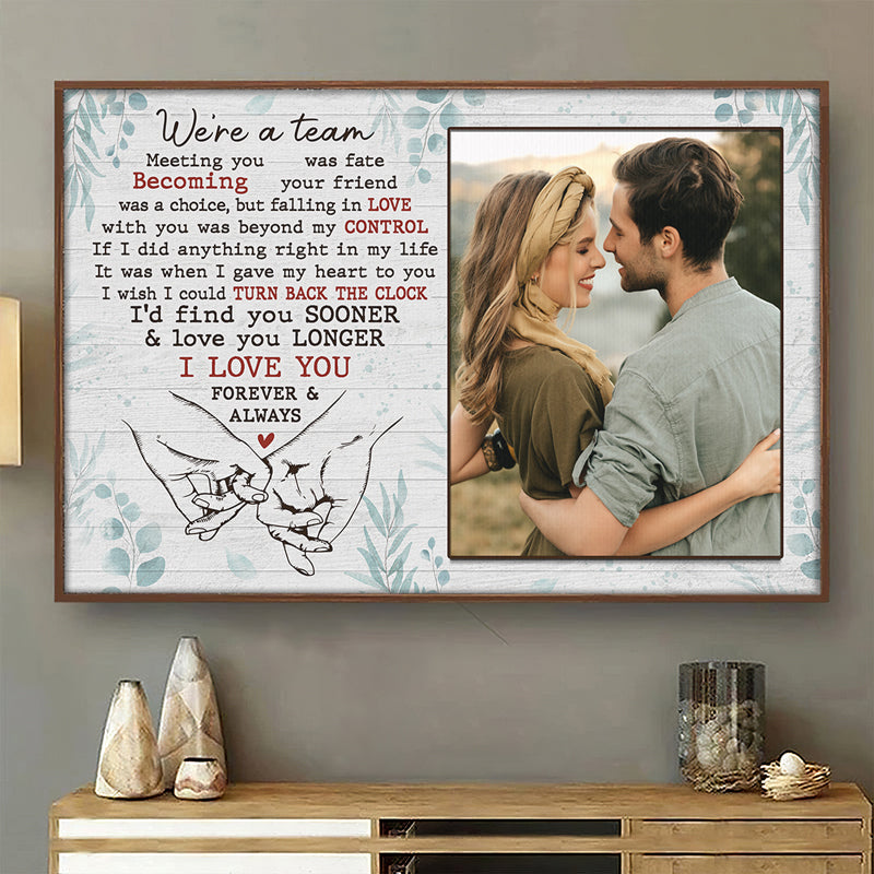 Je t'aimerai toujours et à jamais - Affiche horizontale personnalisée pour couple - Cadeau pour mari et femme, anniversaire