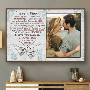 Je t'aimerai toujours et à jamais - Affiche horizontale personnalisée pour couple - Cadeau pour mari et femme, anniversaire