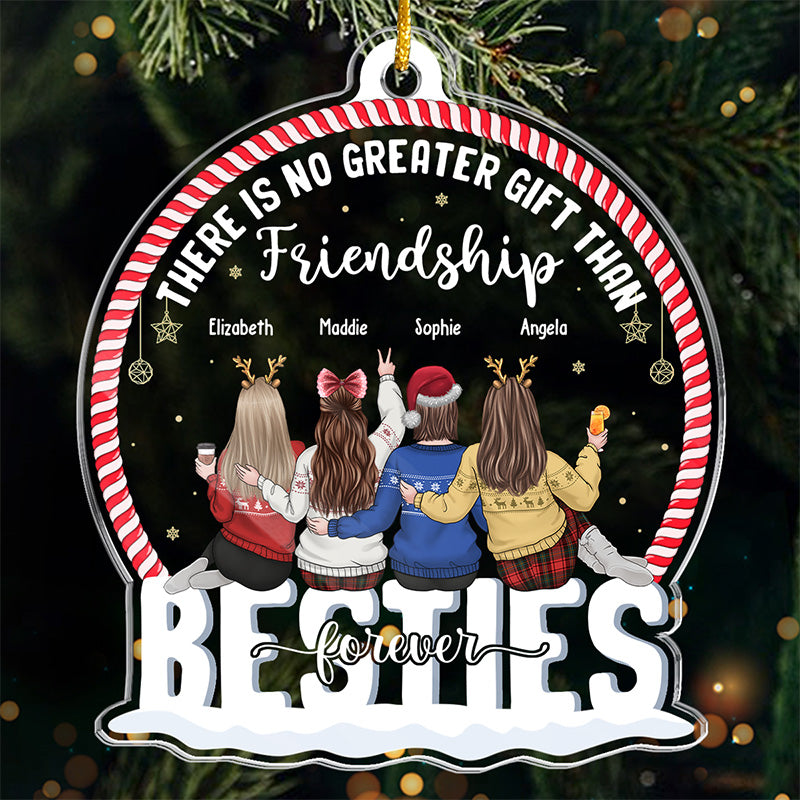 Tu vaux chaque kilomètre entre nous - Ornement personnalisé Bestie - En forme de boule à neige en acrylique - Cadeau de Noël pour meilleures amies, BFF, sœurs