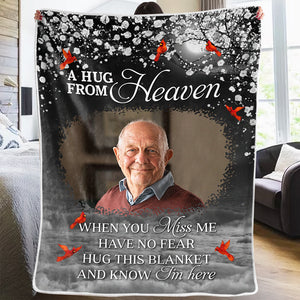 Couverture photo personnalisée « Considérez-la comme un gros câlin » – Cadeau de Noël, cadeau de condoléances pour les membres de la famille