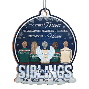 Ensemble pour toujours, jamais séparés - Décoration familiale personnalisée - Forme en bois personnalisée - Cadeau de Noël pour les membres de la famille
