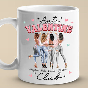 Anti Valentine Club - Mug personnalisé Bestie - Cadeau de Saint-Valentin pour meilleures amies, meilleures amies, sœurs