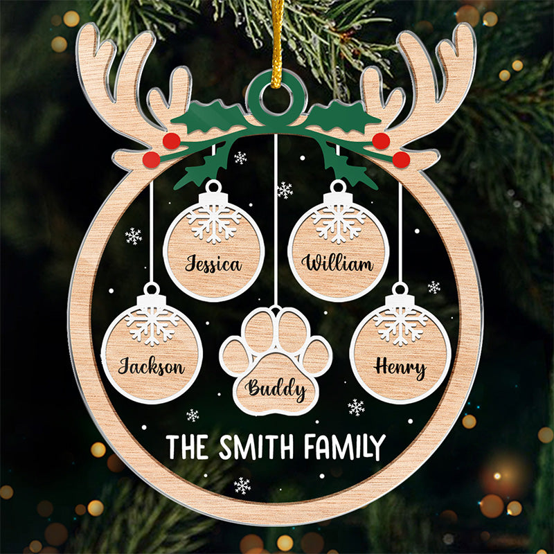 Family Love Grows Warmer At Christmas - Family Personalized Custom Ornament - Acrylic Custom Shaped - Christmas Gift For Family Members