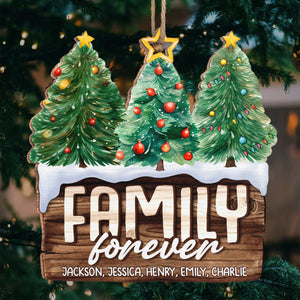 C'est notre endroit heureux - Ornement personnalisé pour la famille - Forme personnalisée en bois - Cadeau de Noël pour les membres de la famille