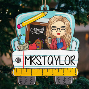 Meilleur enseignant de tous les temps - Décoration personnalisée pour enseignant - Forme en bois personnalisée - Cadeau de Noël pour enseignant