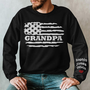 Trop cool pour être appelé grand-père - Sweat-shirt unisexe personnalisé avec motif sur la manche - Cadeau de Noël pour papa et grand-père