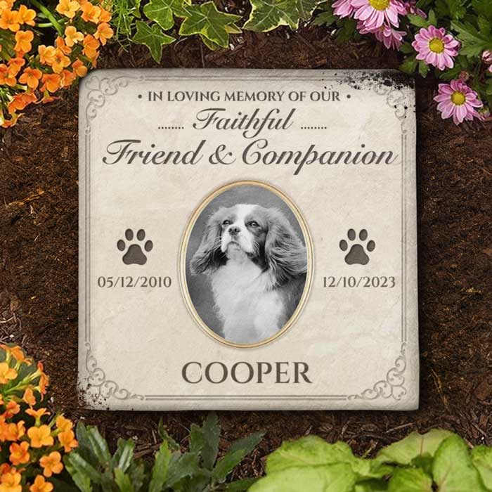 Custom Photo Our Grateful Companion - Memorial Personalized Memorial Stone - Sympathy Gift, Gift For Pet Owner, Pet Lovers