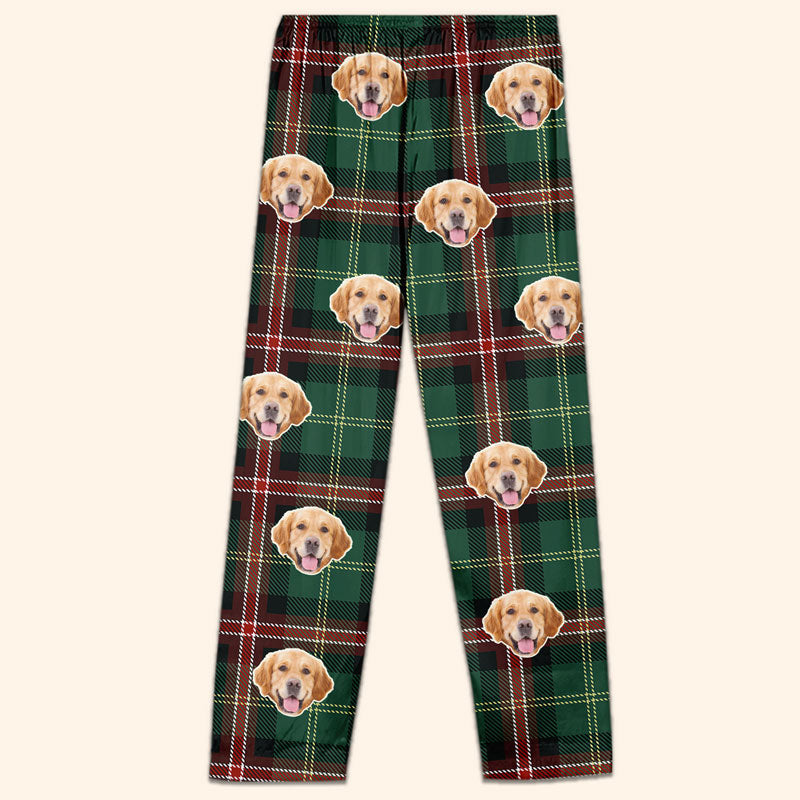 Pantalon de pyjama personnalisé avec photo de mon animal préféré - Pantalon de pyjama personnalisé avec photo de visage pour chien et chat - Cadeau de Noël pour les propriétaires et les amoureux des animaux