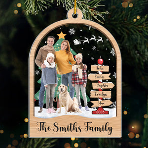 Photo personnalisée « C'est la plus belle période de l'année » - Ornement personnalisé familial - Forme personnalisée en acrylique - Cadeau de Noël pour les membres de la famille