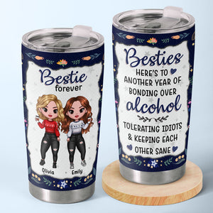 Pas sœurs de sang, mais sœurs de cœur - Gobelet personnalisé Bestie - Cadeau de Noël pour meilleures amies, meilleures amies, sœurs