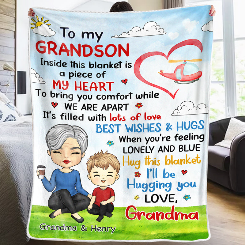Meilleurs vœux et câlins - Couverture familiale personnalisée - Cadeau d'anniversaire de maman, grand-mère