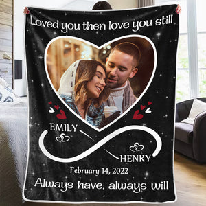 Couverture personnalisée avec photo « Je t'aime toujours » - Cadeau de Noël pour mari et femme, anniversaire