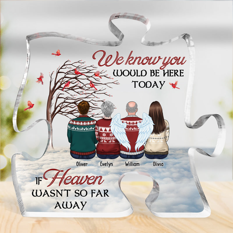 Nos cœurs sont ensemble pour toujours - Plaque commémorative personnalisée en acrylique en forme de puzzle - Cadeau de Noël, cadeau de condoléances pour les membres de la famille