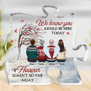 Nos cœurs sont ensemble pour toujours - Plaque commémorative personnalisée en acrylique en forme de puzzle - Cadeau de Noël, cadeau de condoléances pour les membres de la famille