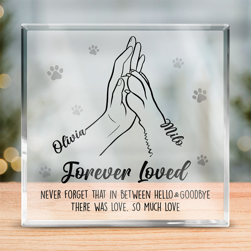 Parlez à votre patte - Plaque commémorative carrée en acrylique personnalisée - Cadeau de condoléances, cadeau pour propriétaires d'animaux et amoureux des animaux