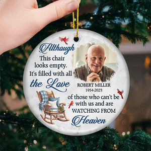 Custom Photo It's Filled With All The Love - Memorial Personalized Custom Ornament - Ceramic Round Shaped - Christmas Gift, Sympathy Gift For Family Members