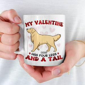 Mon Valentin a quatre pattes - Mug personnalisé pour chien - Cadeau de Saint-Valentin pour les propriétaires et les amoureux des animaux