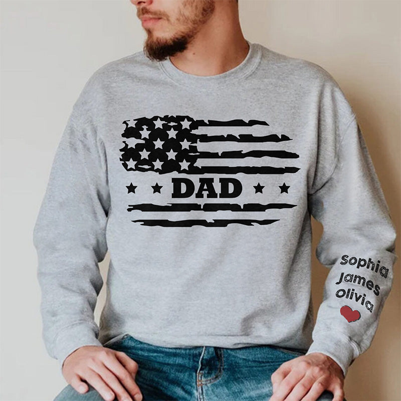 Trop cool pour être appelé grand-père - Sweat-shirt unisexe personnalisé avec motif sur la manche - Cadeau de Noël pour papa et grand-père